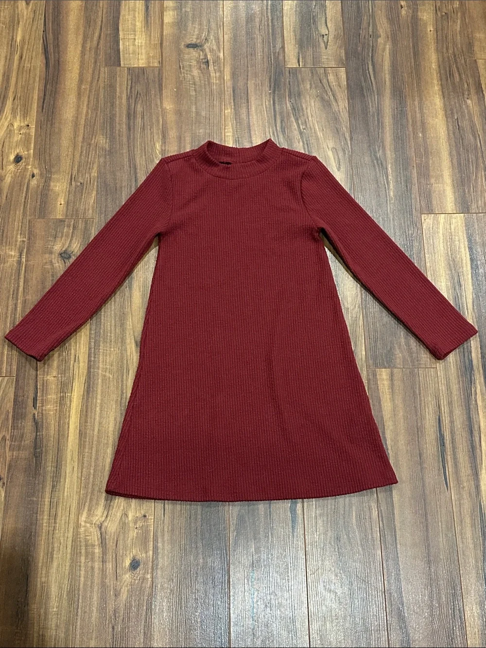 Old Navy Girls Ribbed Swing Dress - Maroon
